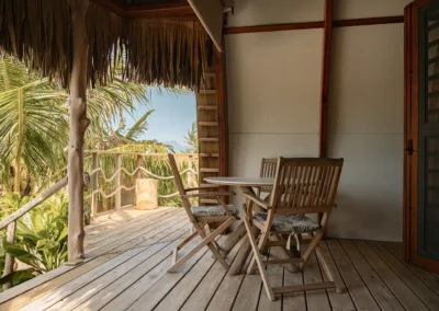 Terrace of the Te Moana bungalow at the Tiki Beach in Moorea